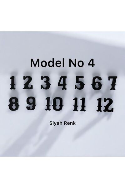 Pelince - Ahşap Kontraplak Lazer Kesim Duvar Saati Rakam Seti - Retro Model -...