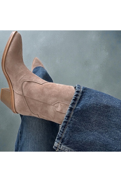 runa shoes Suede Cowboy Heel Boots