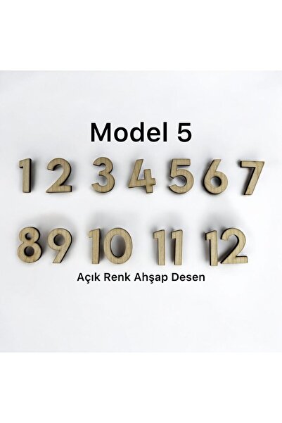 Pelince Ahşap Kontraplak Lazer Kesim Duvar Saati Aksesuarı Rakam Sayı Seti - ...