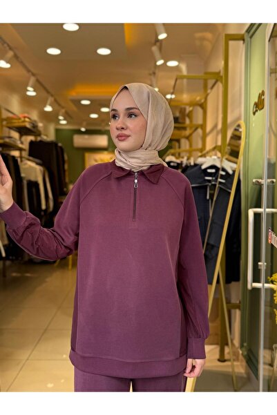 Tığ Triko Pile Özelllikli Pantolonlu Takım 5040 Bordo