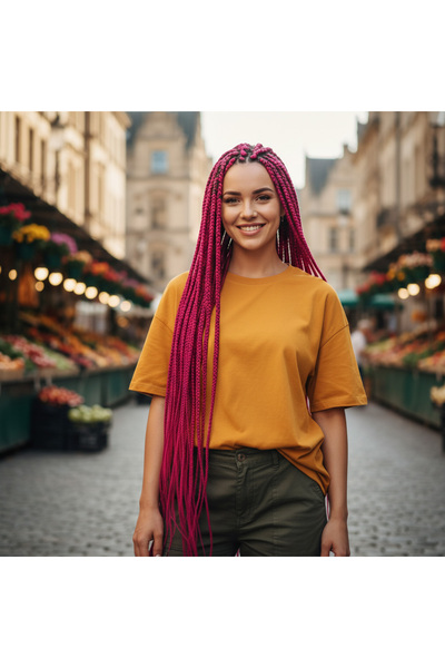 SÇ PERUK Synthetic hair for african braids and dreadlocks - deep fuchsia
