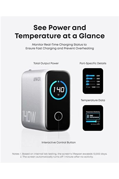 Anker Zolo USB C Charger 140W GaN, Laptop Charger, 4-Port, B2697K41 - Silver