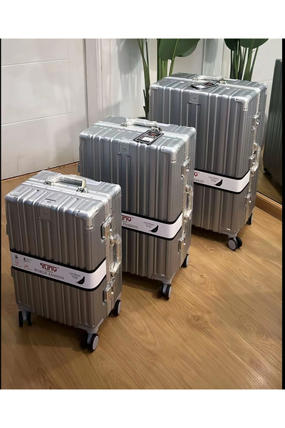 Tuay 3-piece aluminum travel bag set, distinctive gray color