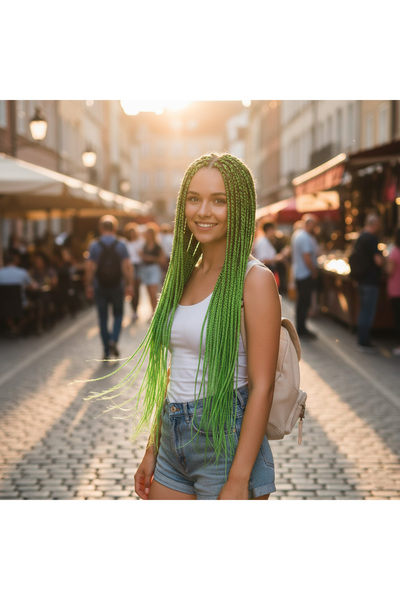 SÇ PERUK Synthetic hair for african braids and dreadlocks - neon green