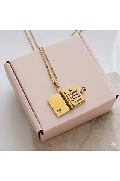 SERENİTY AKSESUAR Sevgiliye özel tasarımlı şiirli isim yazılır kitap kolye (y...