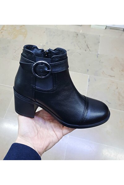 ENZO KADIN HAKİKİ DERİ ORTOPEDİK KALIN TOPUK KAYMAZ KAUÇUK TABAN ŞIK,RAHAT,GÜ...