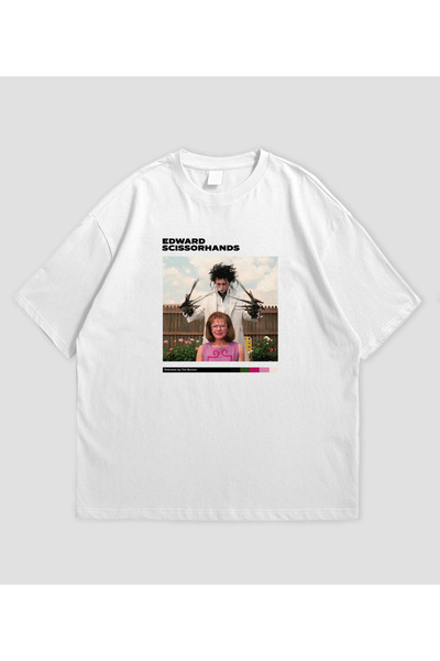 SVART WEAR Edward Scissorhands Movie Printed Oversized Unisex T-Shirt
