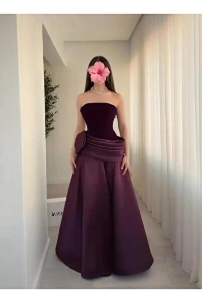 ELHAM FASHION فستان سهره البرغندي المخملي