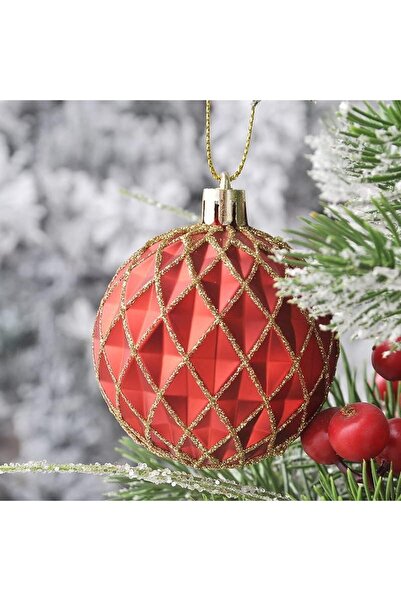 Mado Gallery زينة عيد الميلاد الحمراء على شكل كرة، شجرة عيد الميلاد بنكهة الن...