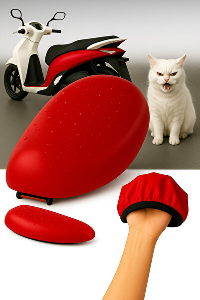 lawrenceshop Husa de șa din piele pentru motocicletă Arora Cappucino cu model din piele roșie, compatibilă, impermeabilă