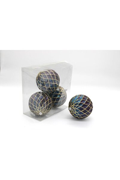 Mado Gallery Blue Christmas Ball Ornaments Peppermint Xmas Tree Home & HolidayFun Decor Pack of 4