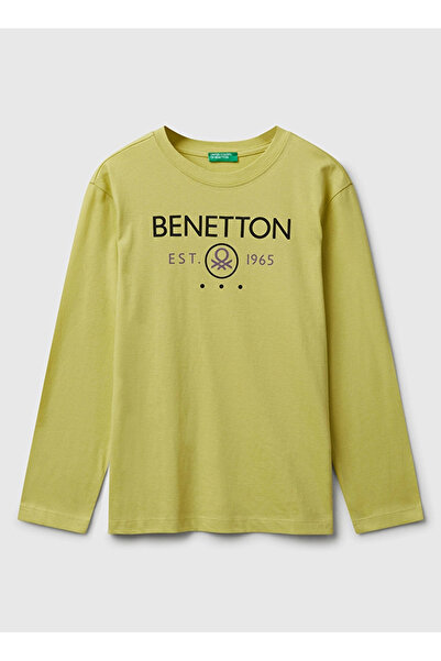 Benetton United Colors of Sarı Erkek Çocuk Baskılı T-Shirt 3I1XC10Q3