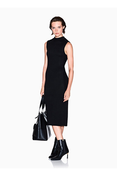 Armani Exchange Dik Yaka Düz Bej Uzun Kadın Elbise XW001308