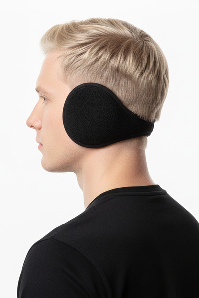 DeepSEA Black Fleece Neck Type Earmuffs – Cold-Proof, Unisex, Winter Ear Warmer 2617796