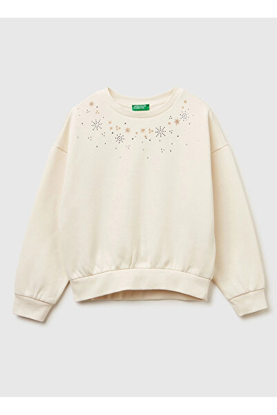 Benetton Φούτερ με κέντημα για κορίτσια United Colors of Green 3J73C10RA