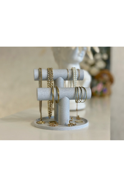 Ossa Marble Patterned Jewelry Stand |   Necklace Bracelet Ring Organizer |   Modern Decorative Jewelry Rack