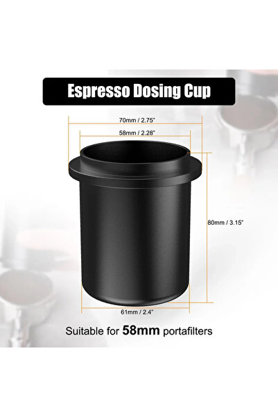 choice2 كوب قياس قهوة الإسبريسو من إيكابي، أسود، مقاس 58 مم، متوافق مع جميع ف...