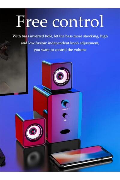 Generic Computer Speaker, Home Desktop Bluetooth Speaker Three Piece Set