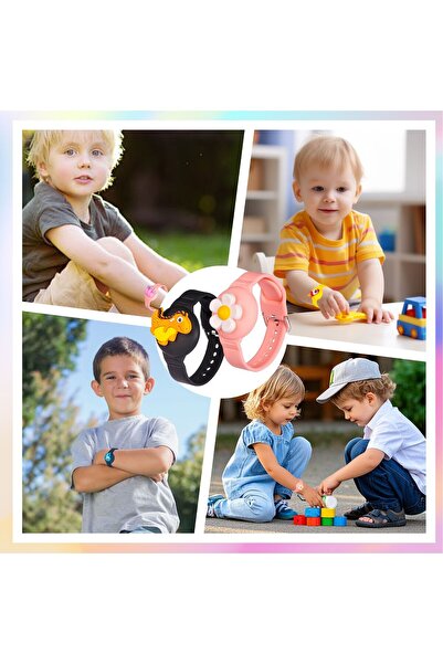 Inoshine Carton Air Tag Bracelet for Kids with 3 pcs charms Silicone Air Tag Holder Air Tag Case for Kids