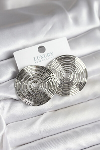 Generic Brand Mey Import ®   Brass Silver Color Circle Model Women's Earrings