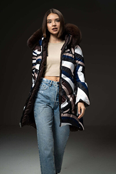 FLO CLO Long Two Sided Puffer Jacket With Fur Collar