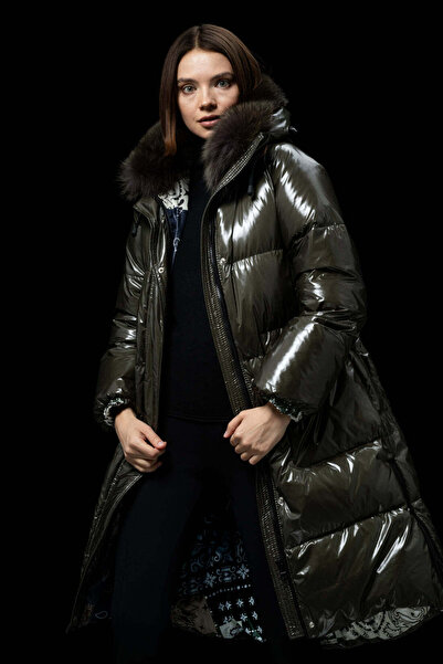 FLO CLO Waterproof, Black, Long, Casual Fur Collar Jacket