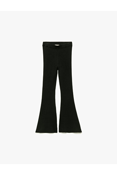 Koton Viscose Blended Slim Fit Flared Knitwear Trousers