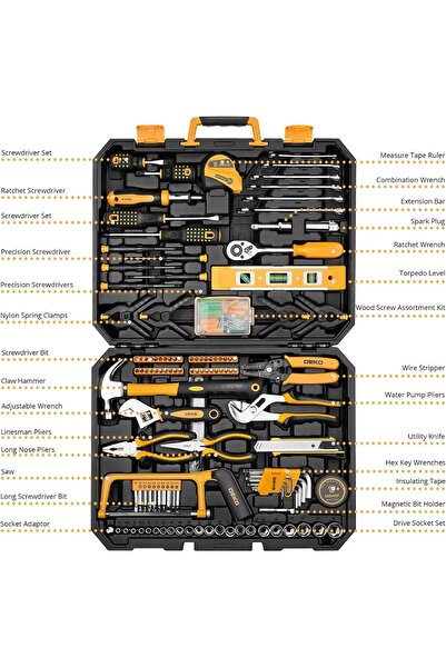 Xess 228-Piece Socket Wrench Auto Repair Tool Set with Plastic Toolbox