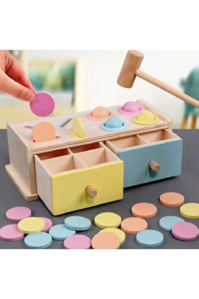 OEM Wooden Permanent Box with Balls and Tokens, Educational Game Set for 3-Year-Old Children,