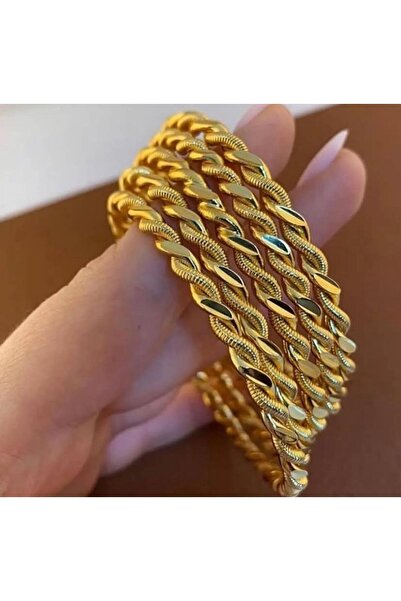 PREMİUM MERKEZ 22 ayar altın kaplama ikili burma bilezik