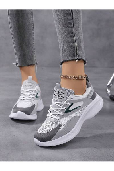 SOSENFER Kadın koşu ayakkabısı. Rahat hafif koşu ayakkabısı, moda bağlı spor rahat ayakkabı kadın