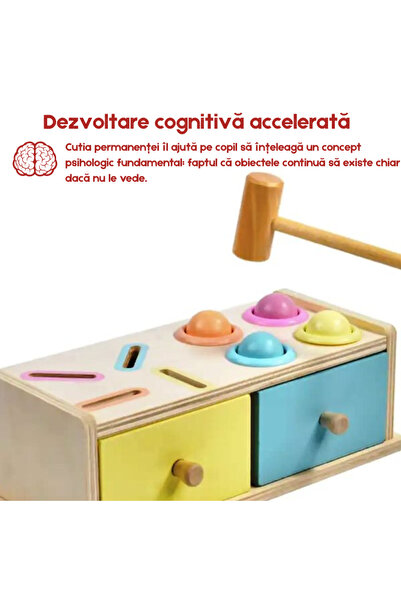 OEM Wooden Permanent Box with Balls and Tokens, Educational Game Set for 3-Year-Old Children,