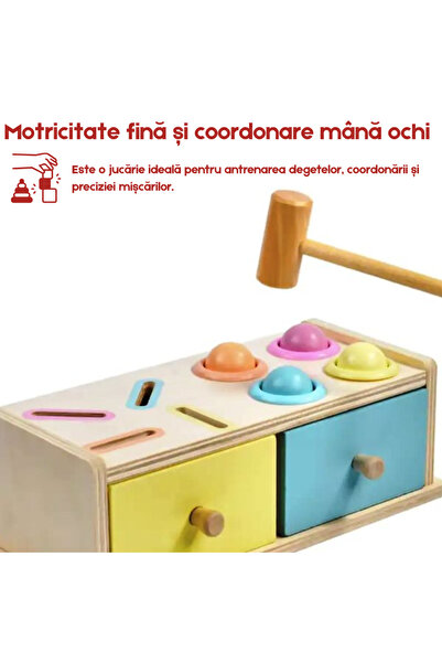 OEM Wooden Permanent Box with Balls and Tokens, Educational Game Set for 3-Year-Old Children,