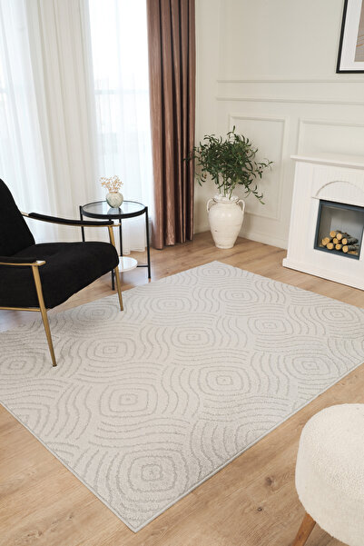 Konfor Halı Gri Yumuşak Dokulu Uzun Ömürlü Lateks Kaymaz Taban Salon Oturma O...