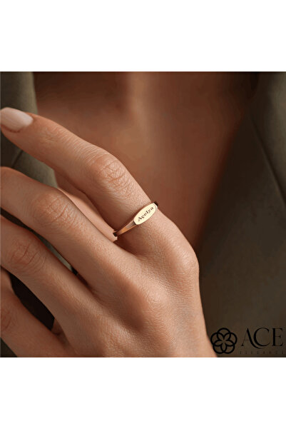 AceElegance 925 Ayar Gümüş Yüzük, Sana Özel Yüzük, İsim Kazıma Yüzük, Harf Yüzük