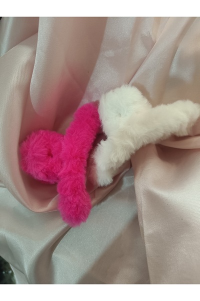 Kudi Roze i bela boja Pliš kopča sa zatvaračem 10 cm