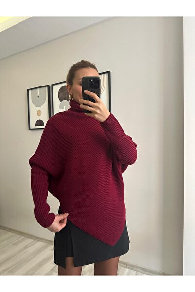 TB Butik Turtleneck Batwing Sleeve Knitwear Poncho