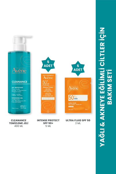Avene Yağlı & Akneye Eğilimli Ciltler İçin Bakım Seti (Güneş Kremi + Ultra Fl...