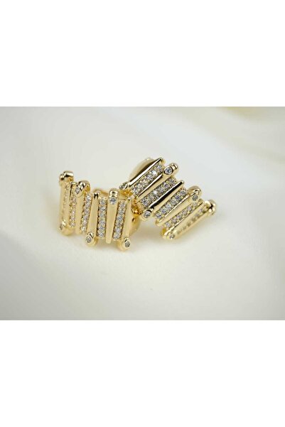 ATELİER TUĞBA أقراط KP028 بحجر الزركون على شكل قضيب عمودي