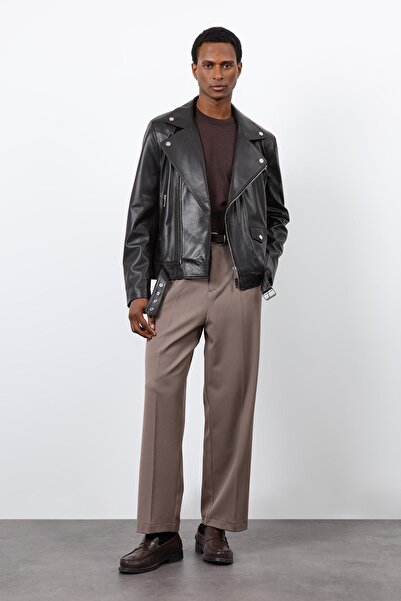 Antioch Dark Brown 100% Leather Biker Jacket