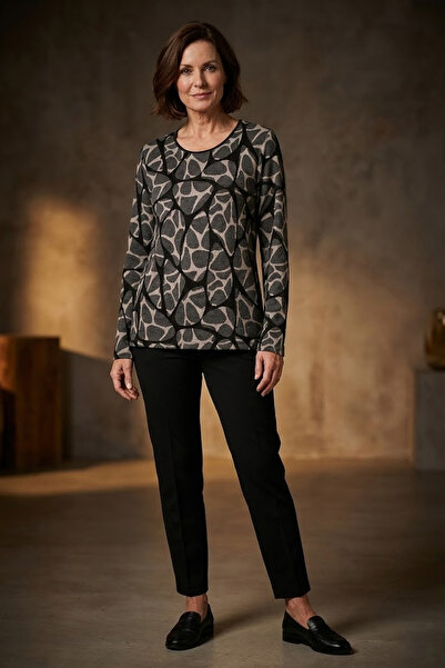 YXL COLLECTION Bluză pentru femei de mărime mare, din lycra, cu decolteu, cu ...