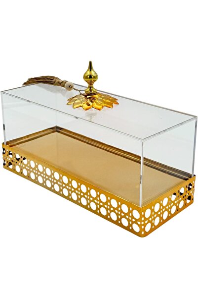 B&D Luxury Acrylic Display Box with Gold Metallic Design