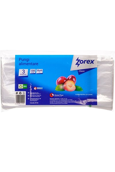 ZOREX Set 10 Bucati - Pungi congelator , 3 kg (100 pungi/set), 30x40cm,