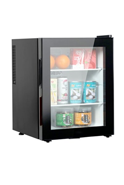 ET-LIFE ثلاجة عرض بباب زجاجي سعة 40 لترًا مع 3 إعدادات تبريد قابلة للتعديل، و...