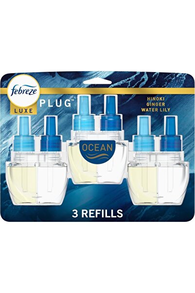 Febreze Plug-In Air Freshener Scented Oil Refill, Ocean, 0.87 fl oz, 3 Count