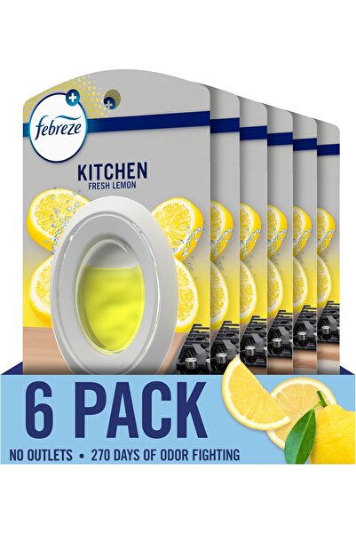 Febreze Kitchen Air Freshener, Fresh Lemon Scent, 6 Count