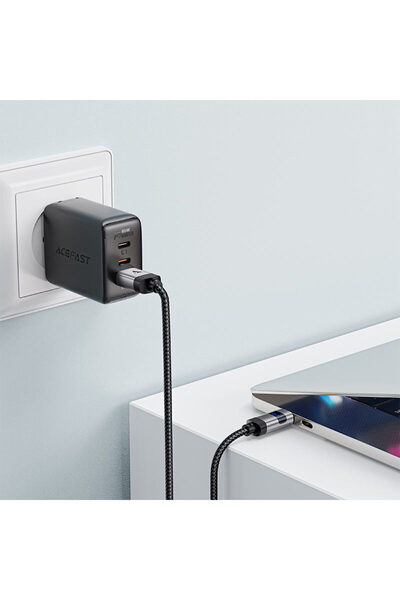 Acefast Charging Cable C15-04 USB-A to USB-C, 66W Fast Charging,1.2m Nylon Braided, LED Display