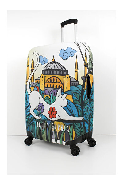 Trink Çanta Fabric Suitcase Cover and Luggage Cover (121-Hagia Sophia Cat) Cabin Cabin