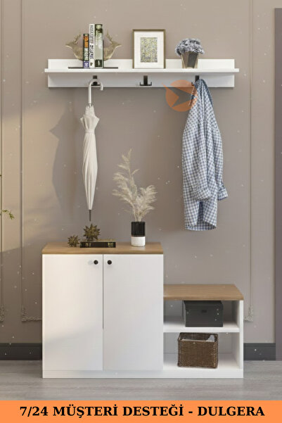 DULGERA Üsküdar Portmanto Ayakkabılık Çok Amaçlı Antre Dolabı 2 Kapaklı Ayakk...