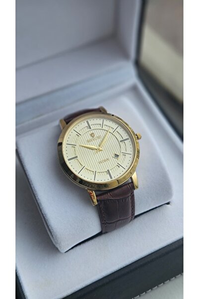 Raymond Rym-4735 Quartz Classic Men's Watch - 2 Years Warranty Gold-Brown-Gold